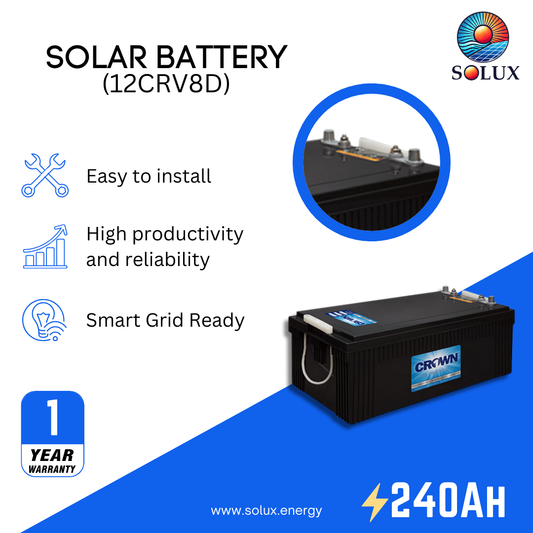 This is an image of 12CRV8D 12 Volt Crown New Wave Marine Battery