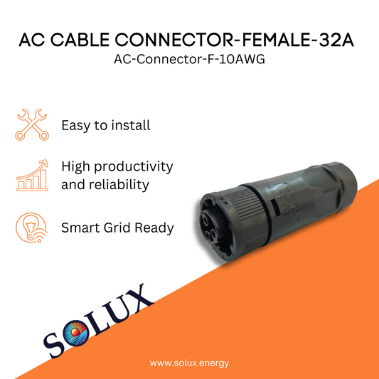 This is an image of APSmart AC Cable Connector - Female - 32A rated for 10AWG Bus cable 2322600403, 2322400703, and 2322600703