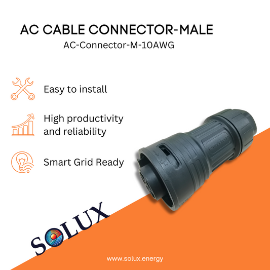 This is an image of APSmart AC Cable Connector - Male - 40A rated for 10AWG