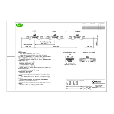 Y3-Bus-Cable-2M-10AWG solar wiring connectors