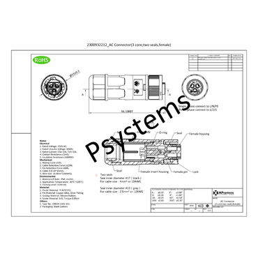 Product Data Sheet of APSmart 2322909202 5 C Cable 10AWG