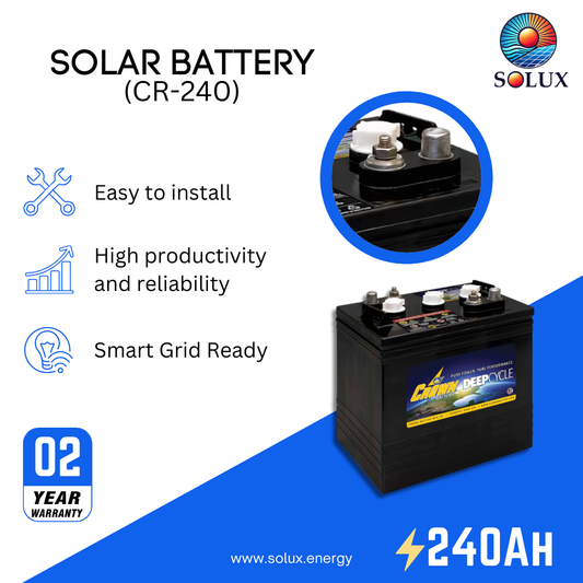This is an image of CR-240 Crown 6V 240AH Commercial Deep Cycle Battery