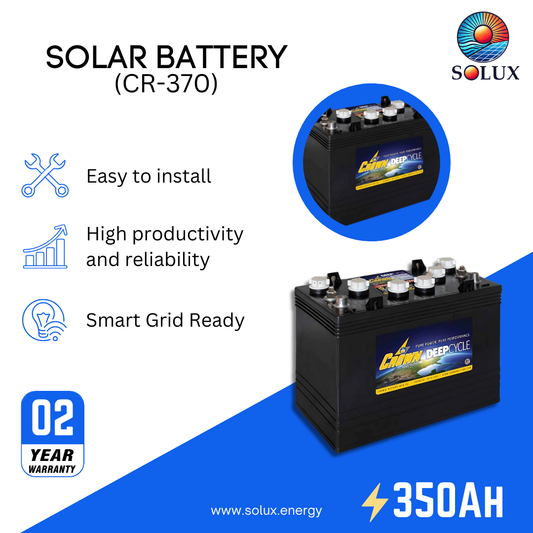 This is an image of CR-370 Crown Commercial 6V Deep Cycle Battery