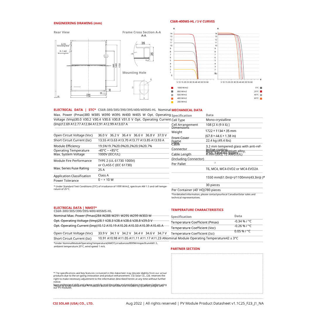CS6R-400-MS-HL 400w solar module