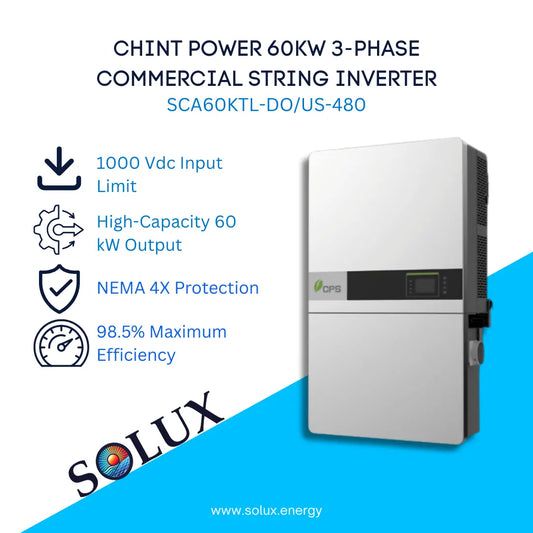 Chint Power SCA60KTL-DO/US-480 60kW 480VAC String Inverter with RSD Wiring Box