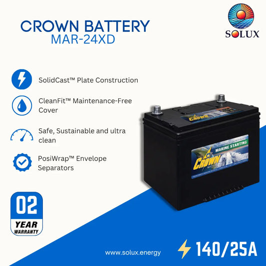 Crown MAR-24XD 140/25A 12VDC XD Series Marine and Starter Battery
