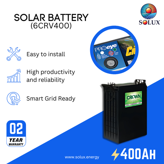 This is an image of Crown 6CRV400 400Ah 6VDC Maintenance Free AGM Battery