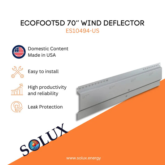 This is an image of Unirac EcoFoot5D 70‘’ Solar Wind Deflectors Domestic Solution