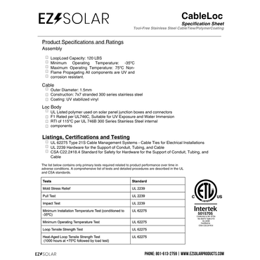 EZS-CL1514-1 stainless steel cable ties