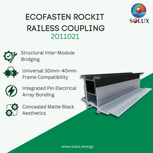 EcoFasten 2011021 Rock-It Railless Coupling Fits 30mm-40mm Frame Size - Black