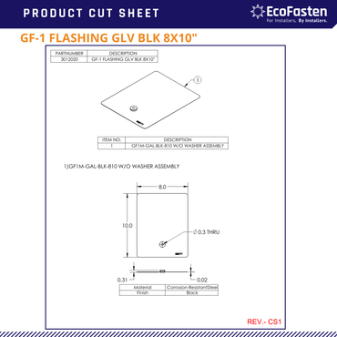 EFS-GF1MGALBLK810 roof flashing shingles