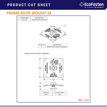 EFS-4011025-US stainless steel frameβ