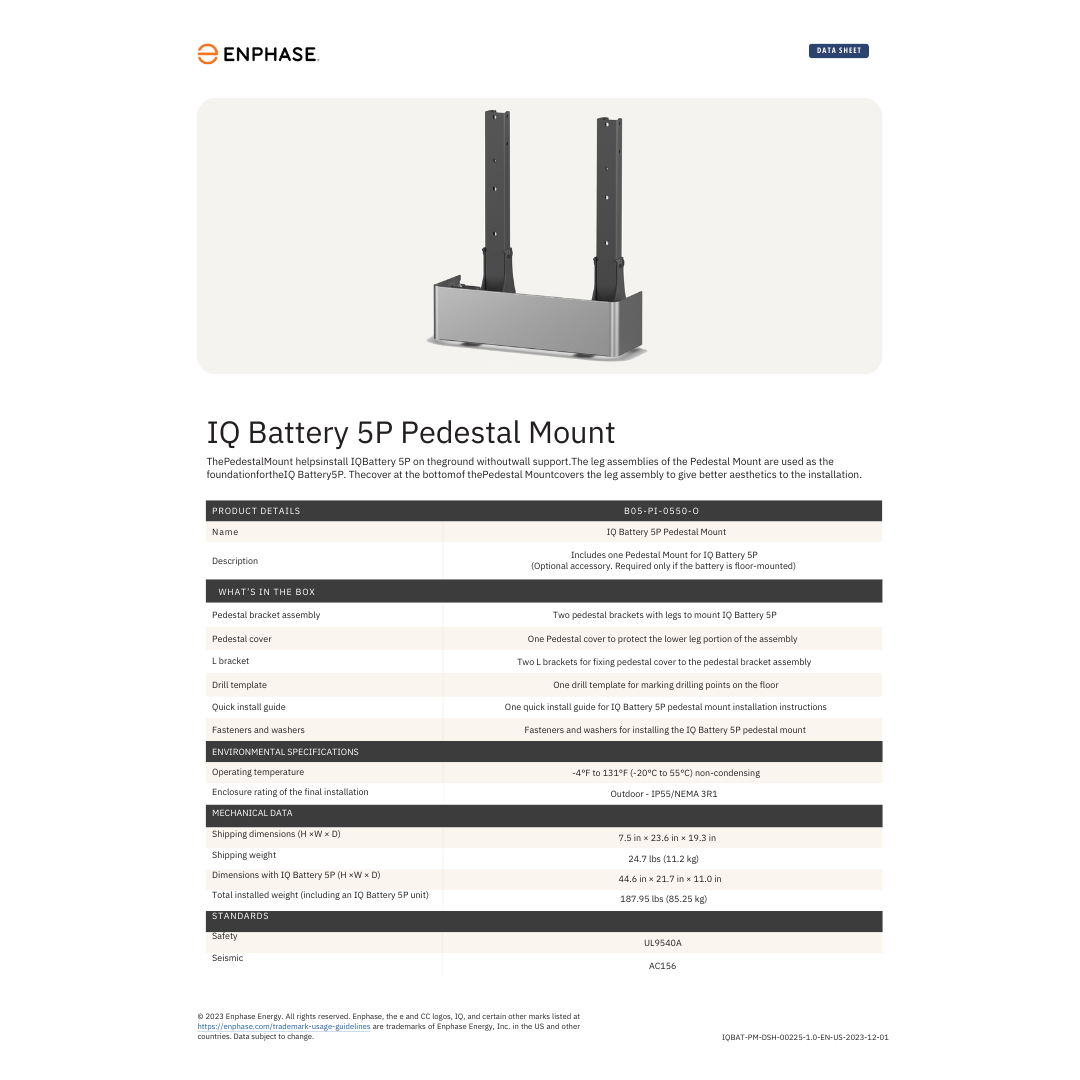 EN-B05-PI-0550-O floor mounted