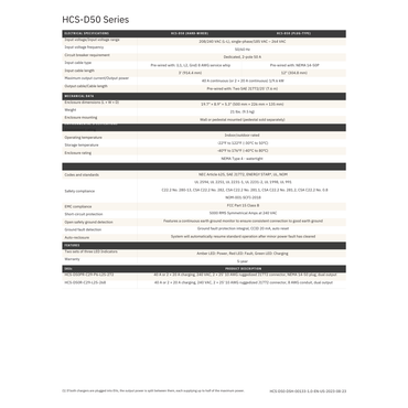 HCS-D50R-C29-L25-268 ev supply equipment