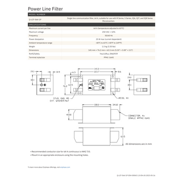 Q-LCF-064-1P enphase line communication filter