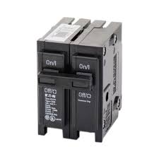 Product Image of BRK-15A-2-240V, showing an Enphase Main Circuit Breaker (15A, 2-Pole, 240V) with ON/OFF labels on a white background.