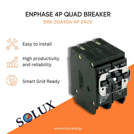 Enphase Quad Circuit Breaker (BRK-20A40A-4P-240V) ad: Easy to install, high productivity, and Smart Grid Ready.