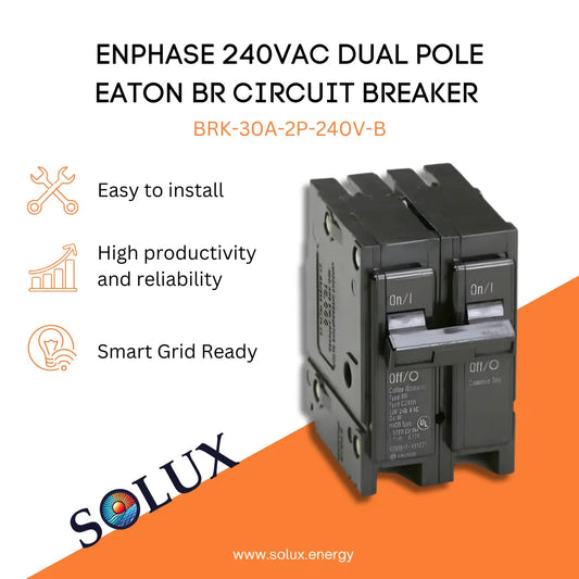 Enphase 30 amp 2 pole Circuit Breaker Eaton w/ Hold Down (BRK-30A-2P-240V-B) graphic: Easy to install and reliable.