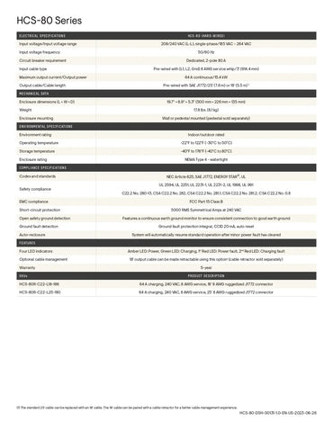 HCS-80R-C22-L25-180 enphase ev charging