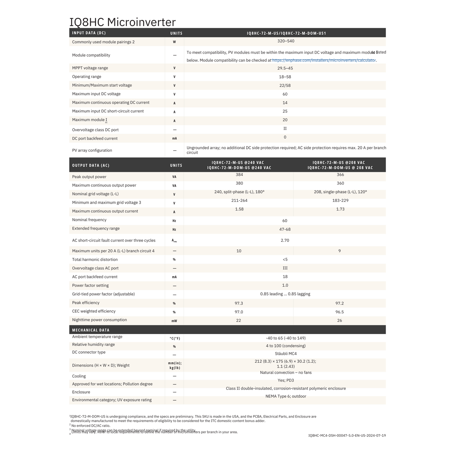 IQ8HC-72-M-DOM-US enphase domestic content