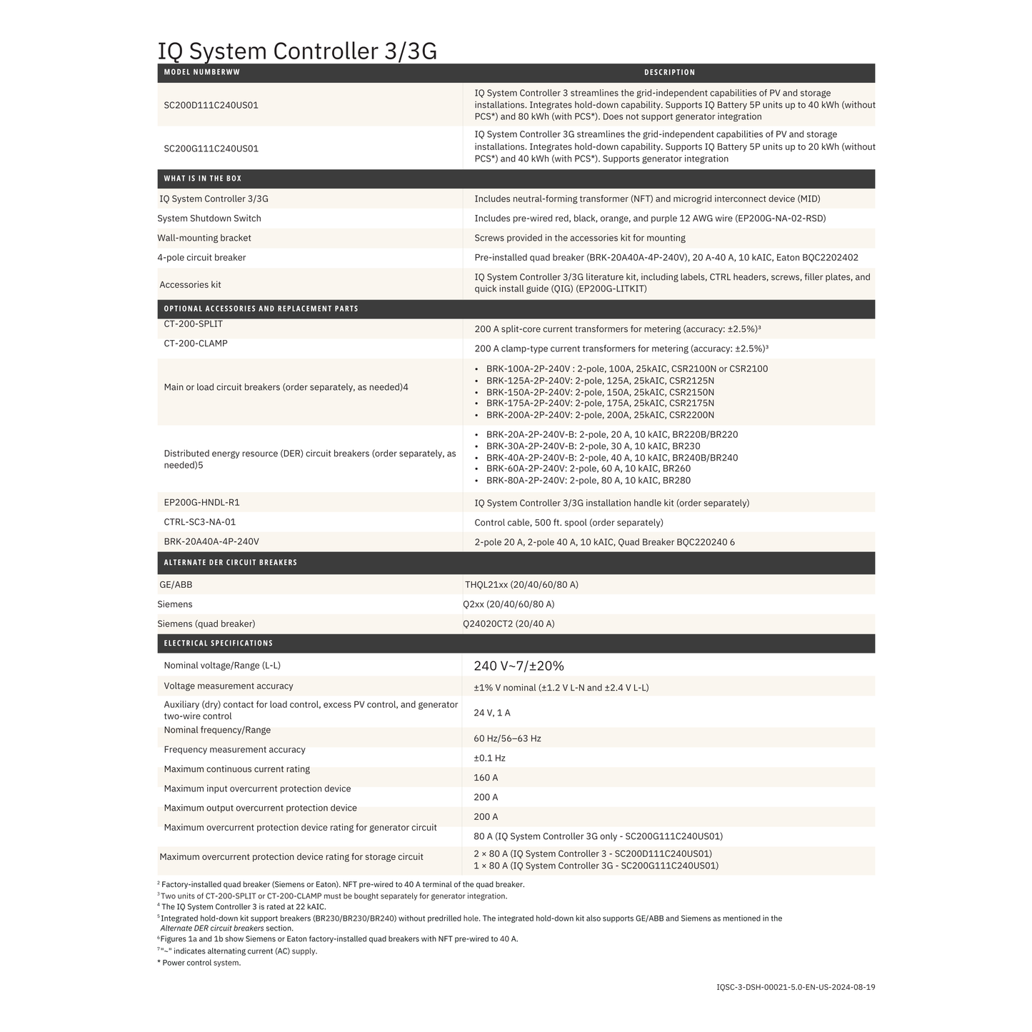 SC200D111C240US01 enphase system controller 3