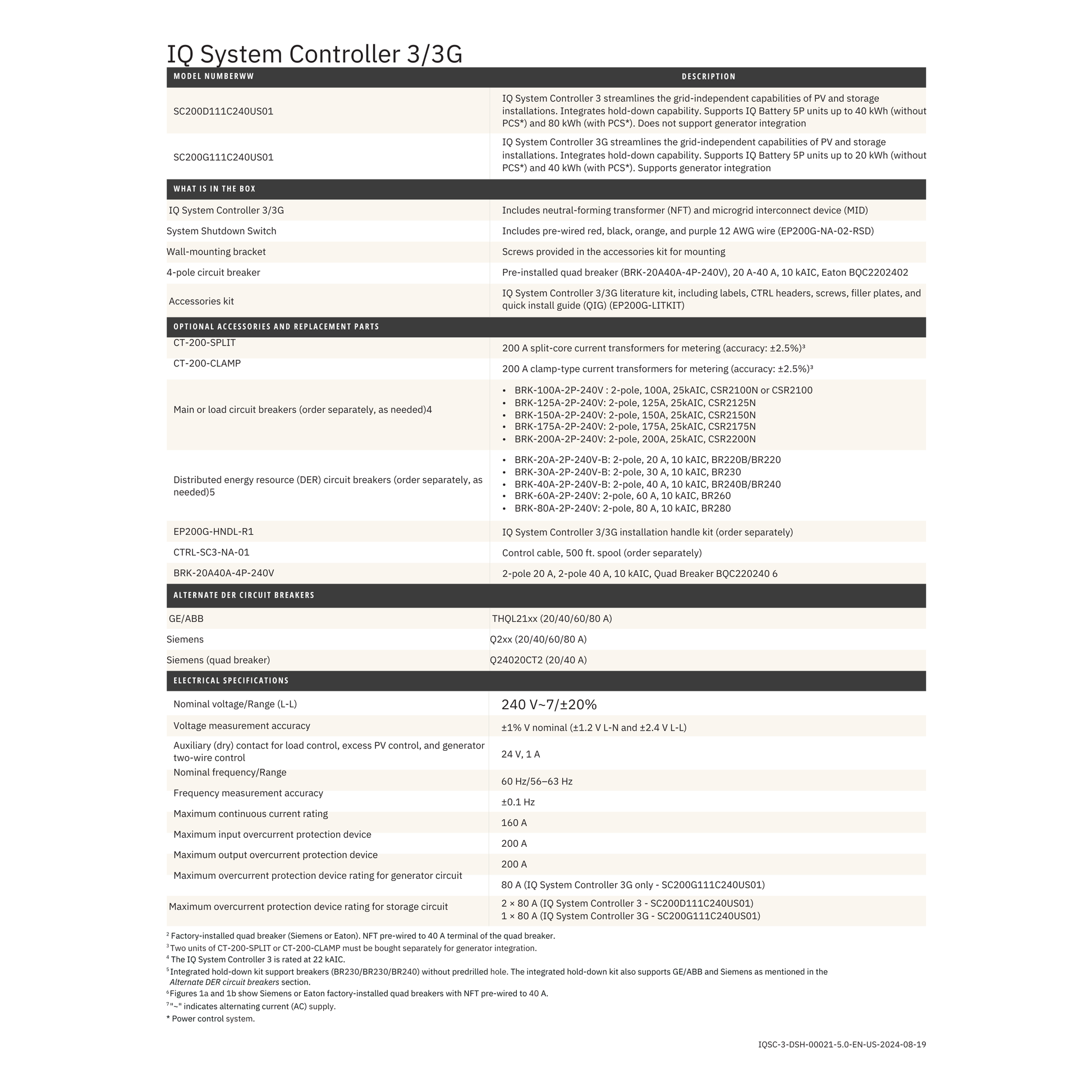 SC200D111C240US01 enphase system controller 3