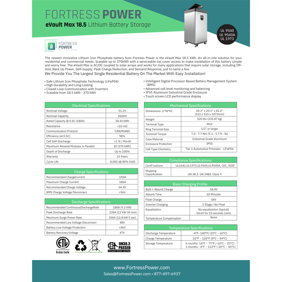 eVault Max 18.5 fortress evault max