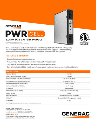G0080040 solar back up battery