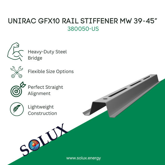 This is an image of Unirac GFX10 Rail Stiffener MW 39 to 45 inches, domestic content