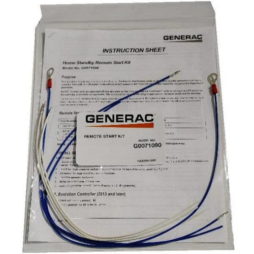 Generac Home Standby Remote Start Kit with cables and instruction sheet in packaging