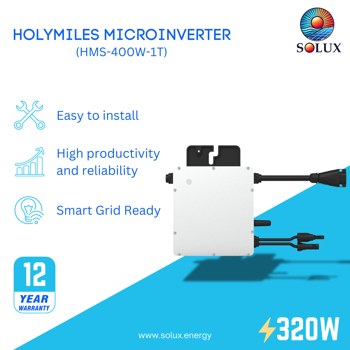 This is an image of Hoymiles 400 Watt Micro Inverter HMS-400-1T-NA