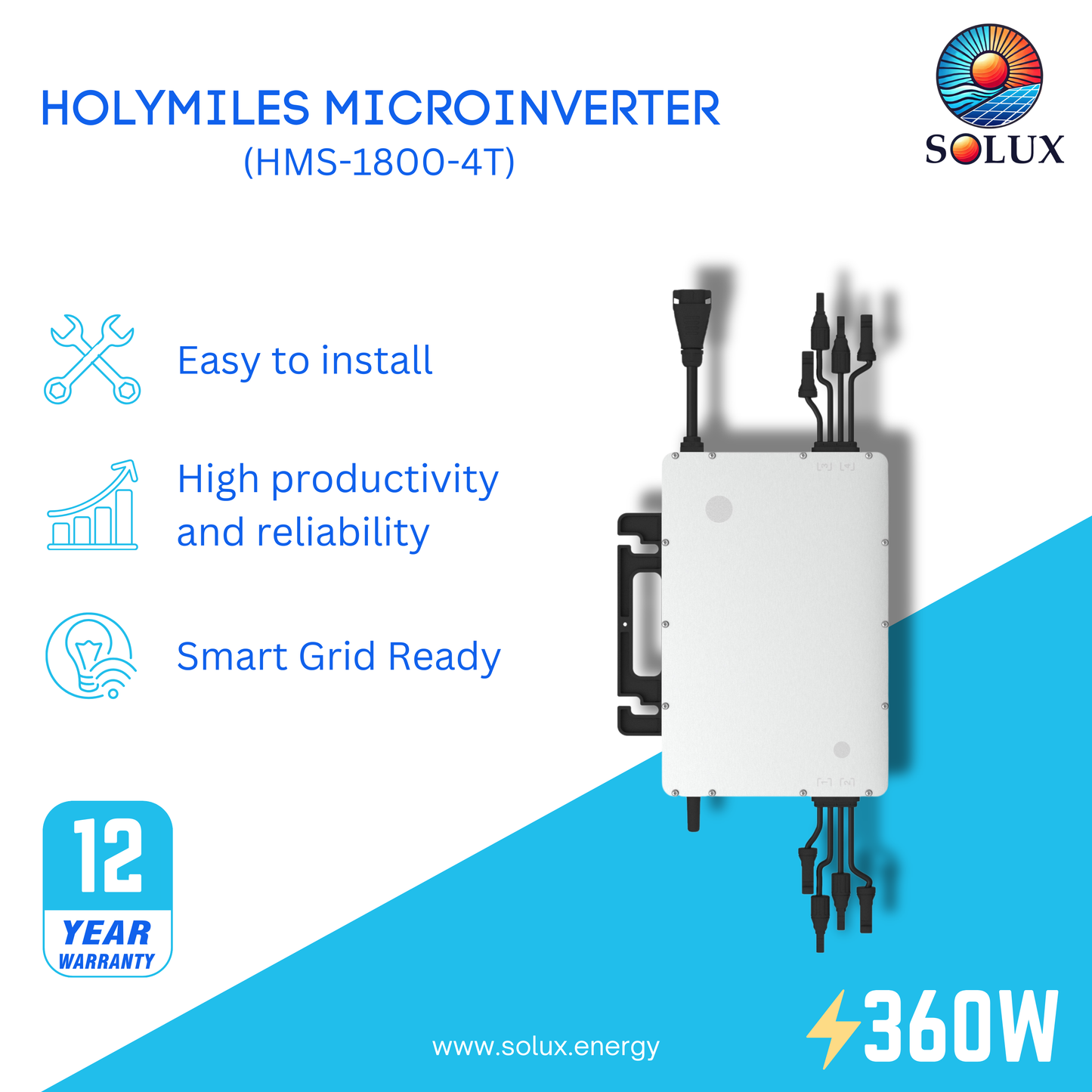 This is an image of Hoymiles Solar Microinverter HMS 1800-4T-208