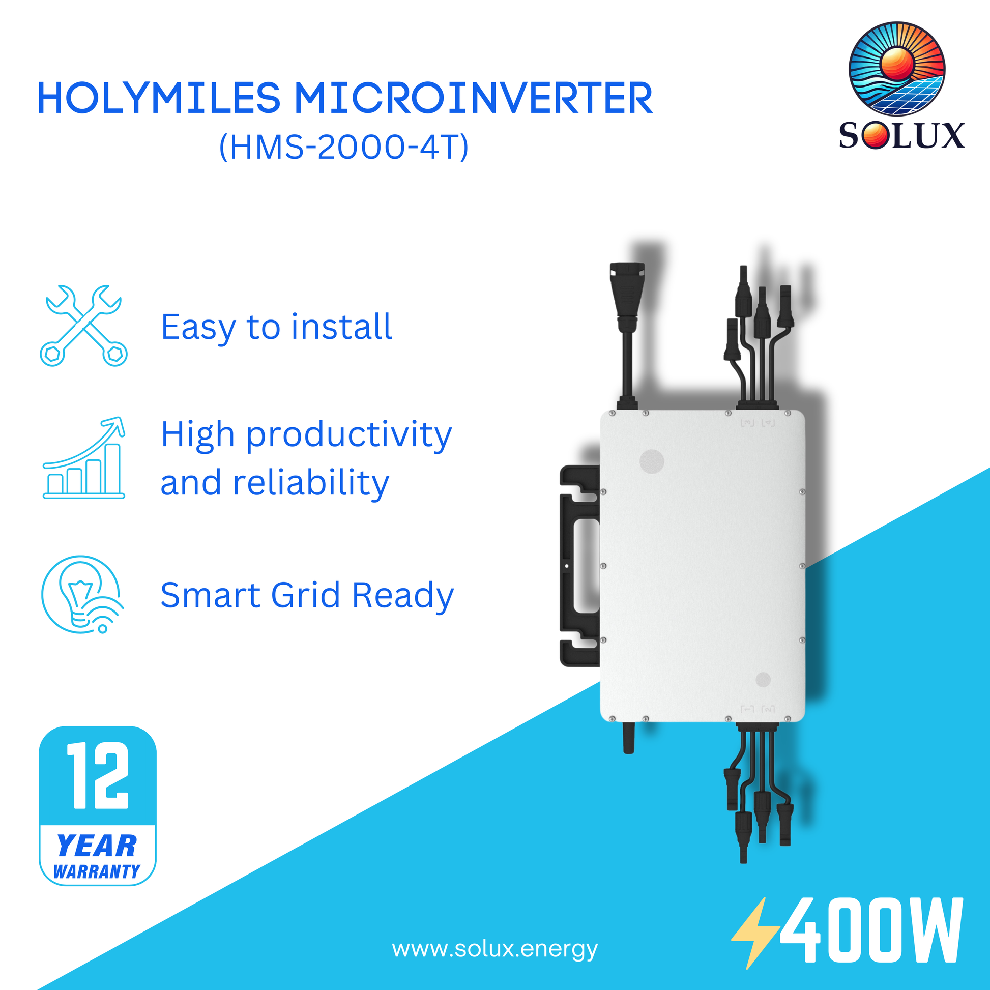 This is an image of Hoymiles HMS 2000-4T-208 Solar Microinverter