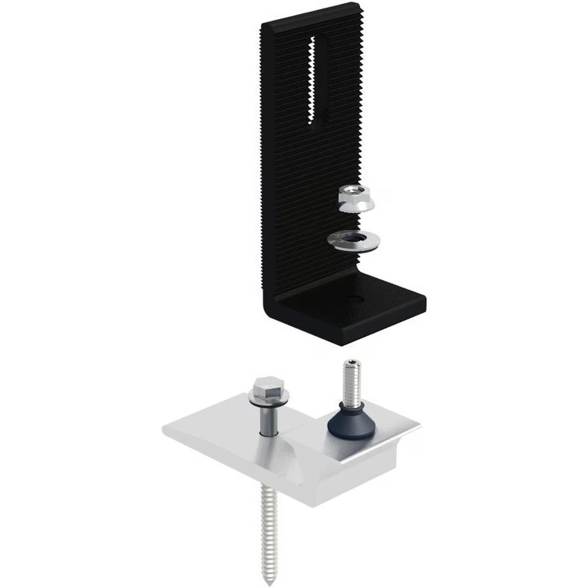 Ironridge KO Tile Replacement Base (Incl. 1 L-Foot (Black), 1 Lag and Hardware) (Priced as each)