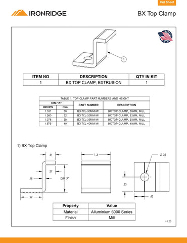 BX-TCL-33MM-M1 ballasted solar racking
BX-TCL-46MM-M1 mill clamps
BX-TCL-38MM-M1 ballast clamp