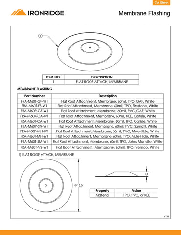 FRA-M60P-GF-W1 pvc roof flashing