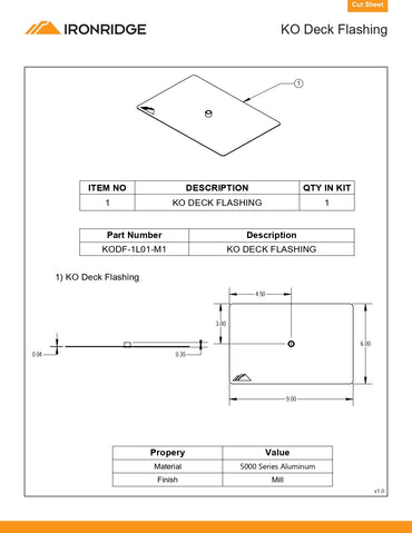 KODF-1L01-M1 flashing for roof tiles