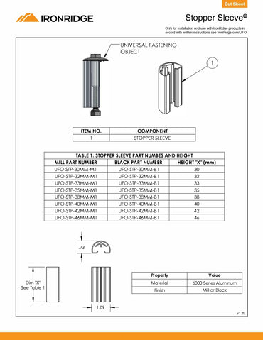 UFO-STP-32MM-M1 ; UFO-STP-32MM-B1 ; UFO-STP-33MM-M1 ; UFO-STP-35MM-M1