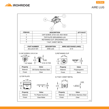 IR-AE-LUG-01-M1 grounding lug