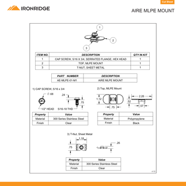 IR-AE-MLPE-01-M1 mounting solar