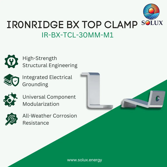 Ironridge BX Top Clamp, 30mm, Mill (Priced as each)