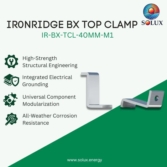 Ironridge BX Top Clamp, 40mm, Mill (Priced as each)