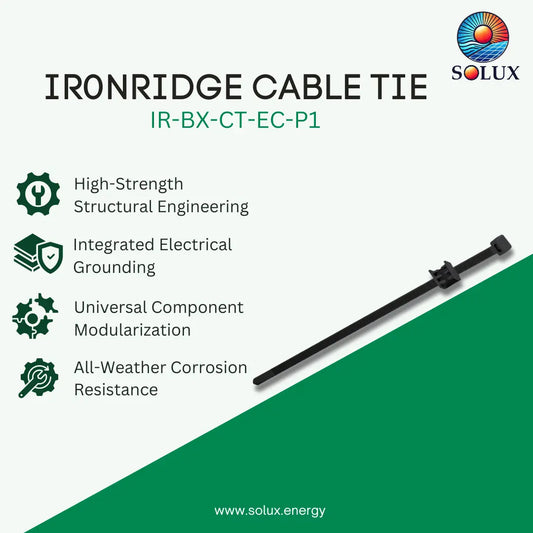 Ironridge Cable tie and edge clip, UV rated, black (Priced as each)