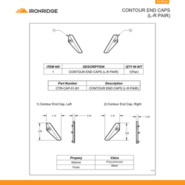 IR-CTR-CAP-01-B1 rail end caps