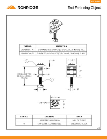 IR-UFO-END-01-B1-US 40 mm clamp