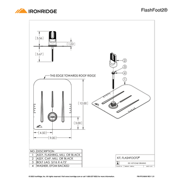 IR-FF2-02-B2 black flashing roof