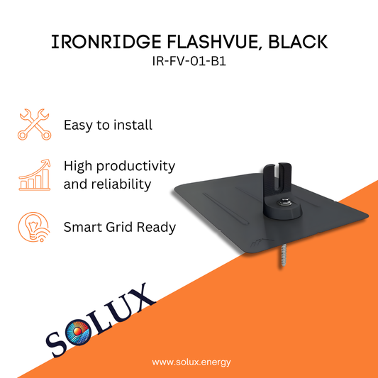 This is an image of FlashVue Ironridge Black Mounting Component