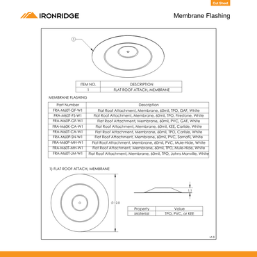 IR-FRA-M60T-CA-W1 tpo roofing material