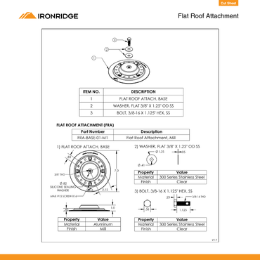 IR-FRA-BASE-01-M1 flat roof solar mounting