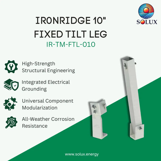 Ironridge Kit, Fixed Tilt Leg, 10", Mill (Priced as each)